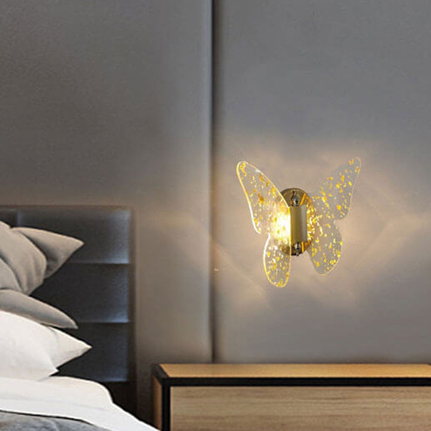 Modern Creative Gold Foil Acrylic Butterfly LED Wall Sconce Lamp