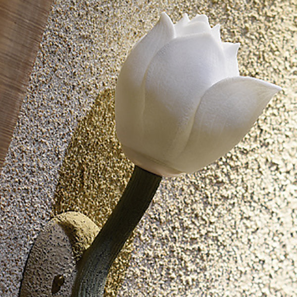 مصباح حائطي صيني تقليدي من الراتينج على شكل زهرة اللوتس مزود بمصباح واحد لغرفة المعيشة