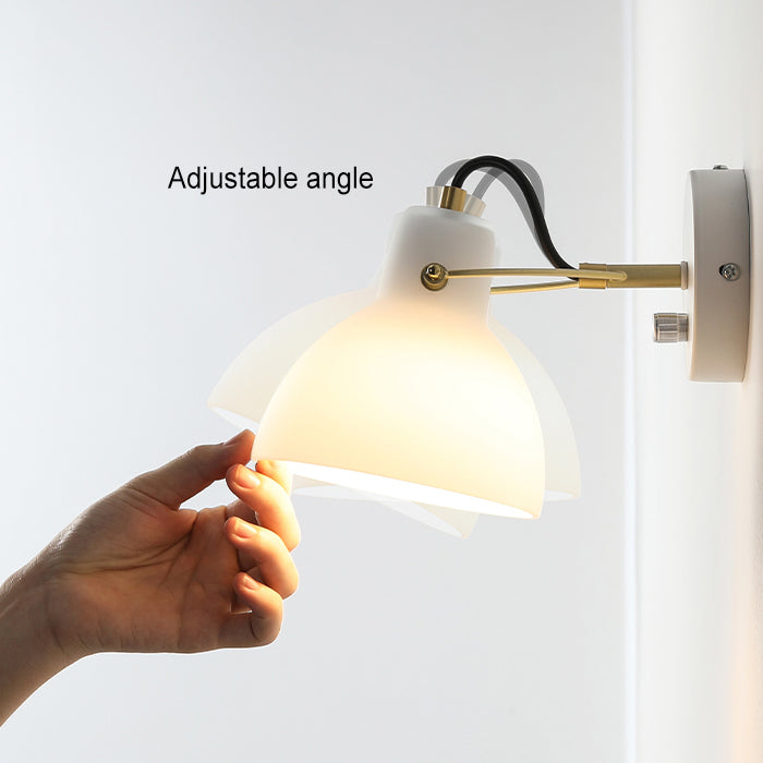 Modern Simplicity Iron Glass Dome Hemispheroid 1-Light Wall Sconce Lamp For Bedside
