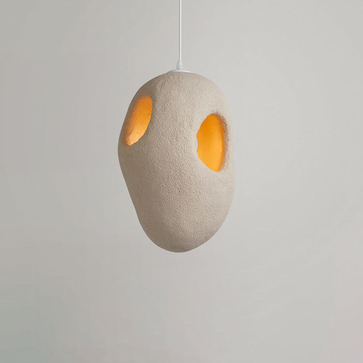 Japanese Wabi-sabi Resin Geometric Circle 1-Light Pendant Light