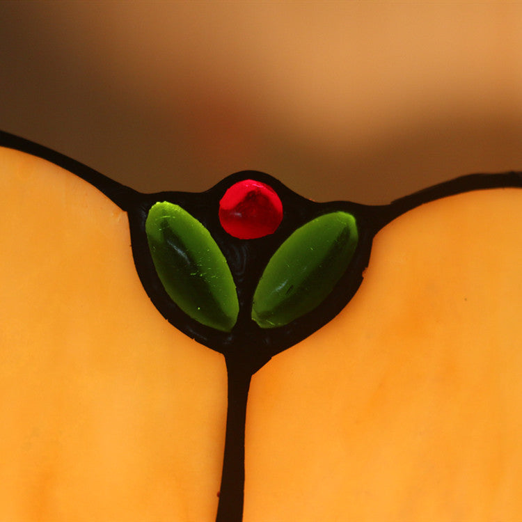 مصباح حائط تيفاني فينتاج، وعاء جوهرة زجاجي أصفر حليبي، مزود بمصباح واحد