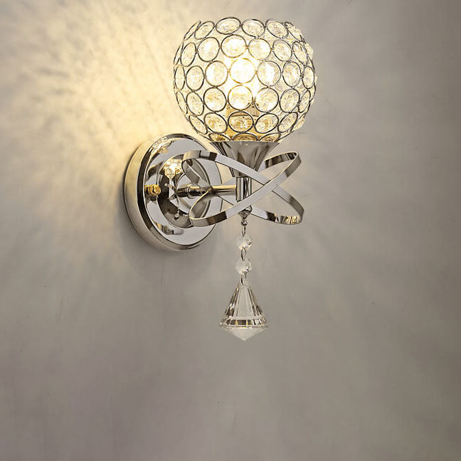 Contemporary Creative Crystal Ball 1- Light Wall Sconce Lamp For Living Room