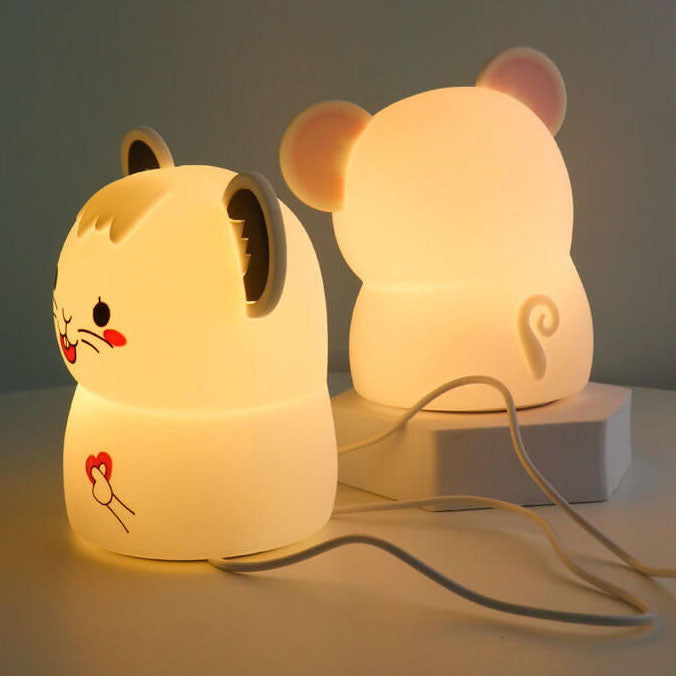 Cartoon Cute Mouse Silicone USB LED Night Light Table Lamp