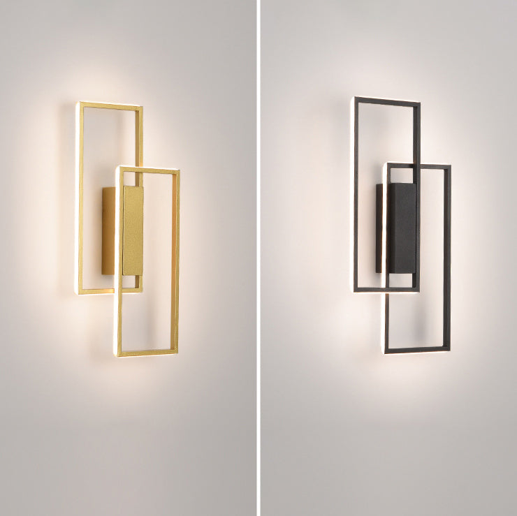 مصباح حائط LED من السيليكون الحديدي بتصميم مستطيل عصري بسيط لغرفة المعيشة