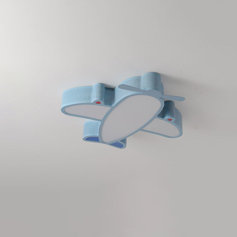 Cartoon Creative Luminous Aircraft Design LED Flush Mount Ceiling Light