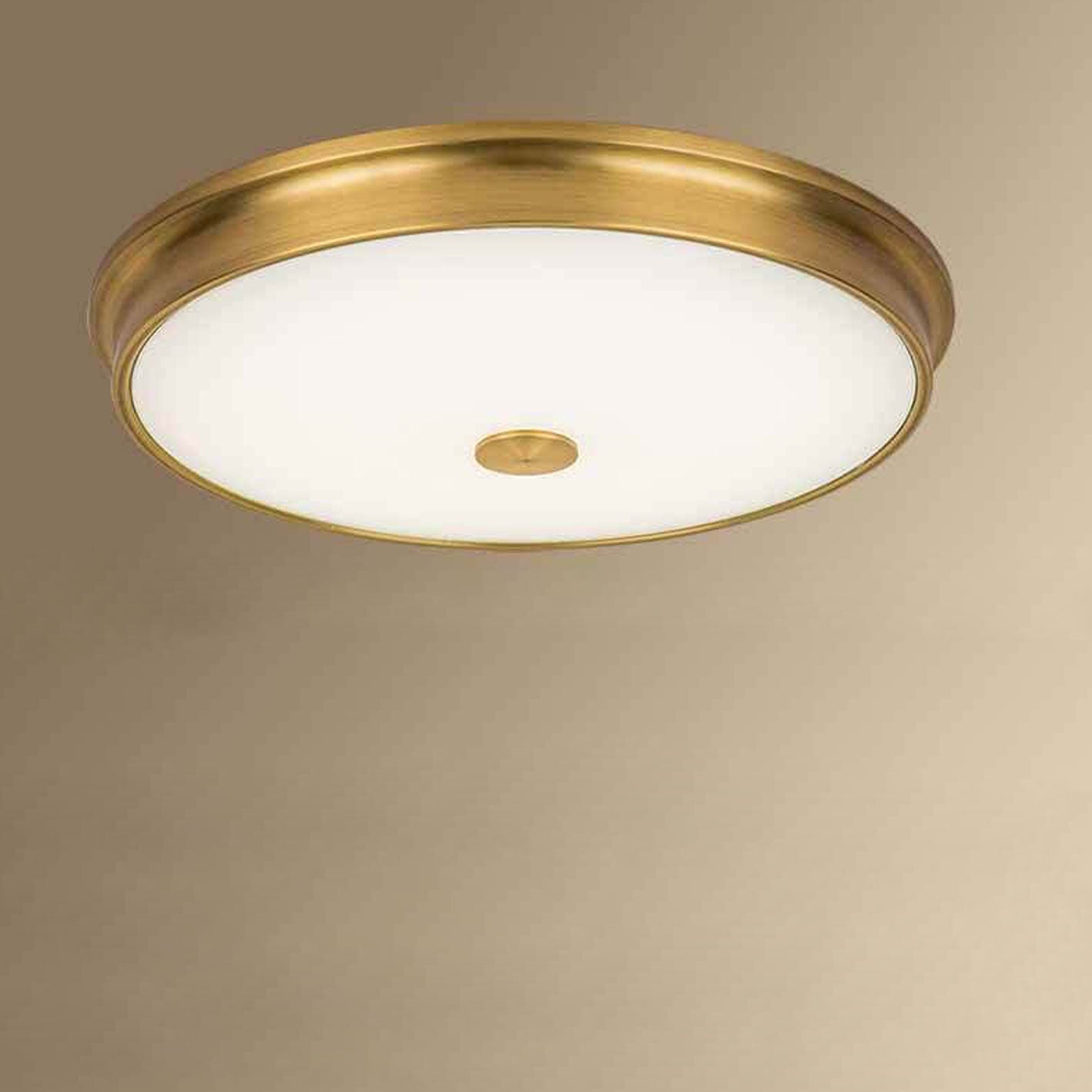 Vintage Luxury Round Glass LED Flush Mount Ceiling Light