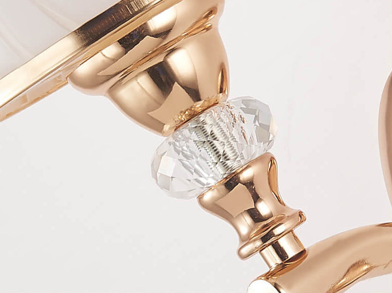 European Simple Glass Lampshade Zipper Switch 1/2-Light Wall Sconce Lamp