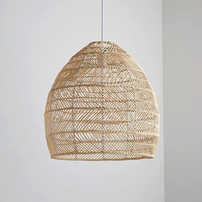 Rattan Weaving 1-Light Dome Pendant Light