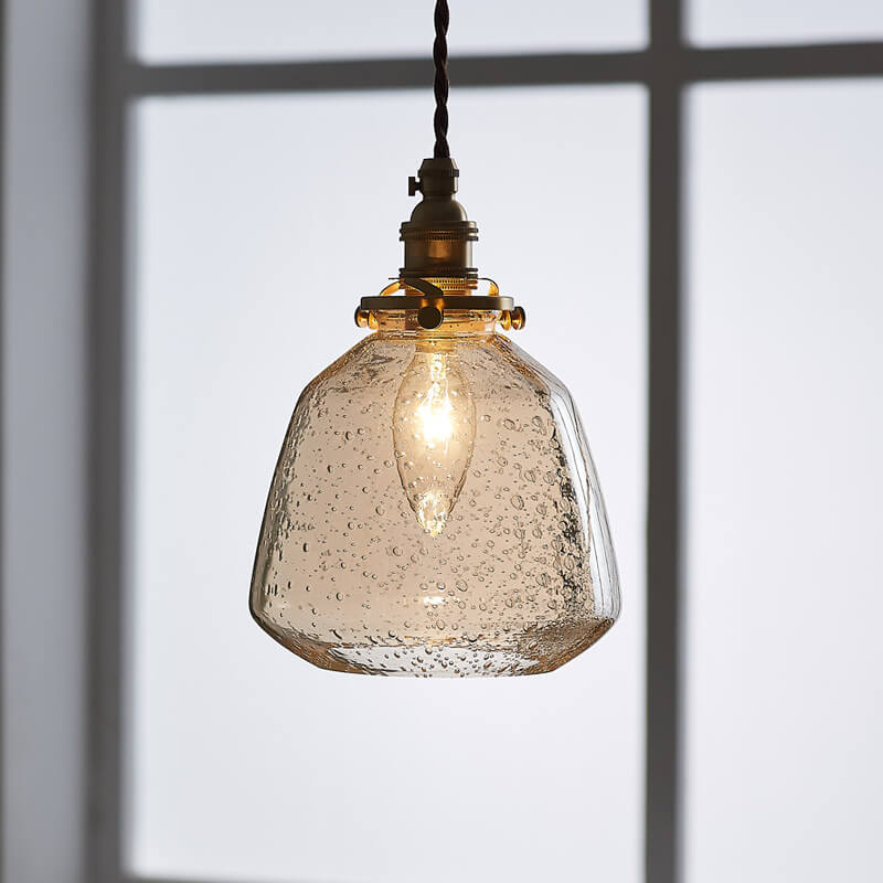 Modern Bubble Glass 1-Light Dome Shaped Pendant Light
