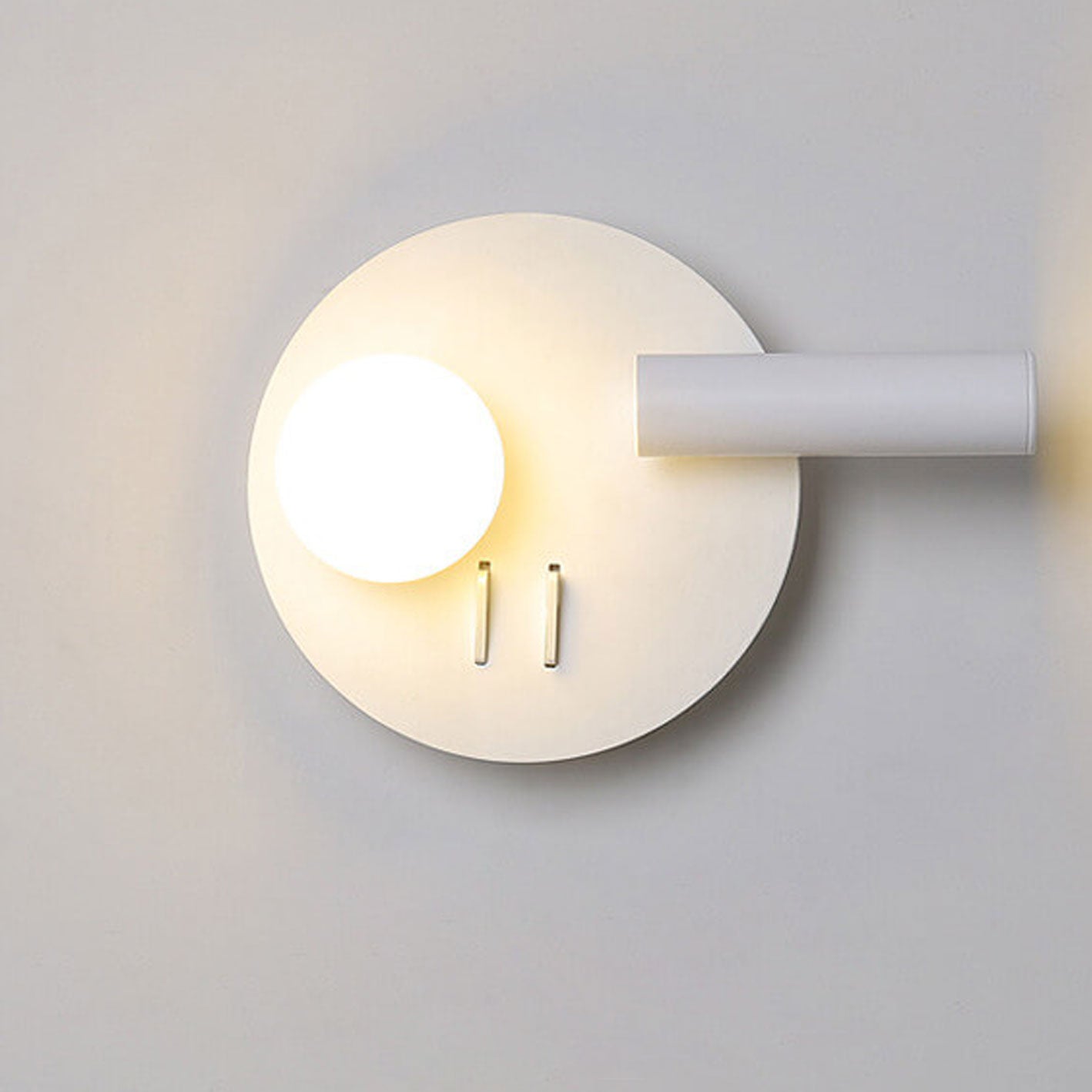 مصباح حائطي LED للقراءة مصنوع من الحديد الأكريليكي دائري/مربع بتصميم بسيط على الطراز الاسكندنافي