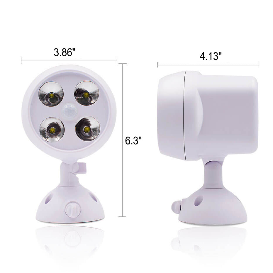 Simple Spotlight 4 LED Rotating Sensor Street Light Wall Sconce Lamp