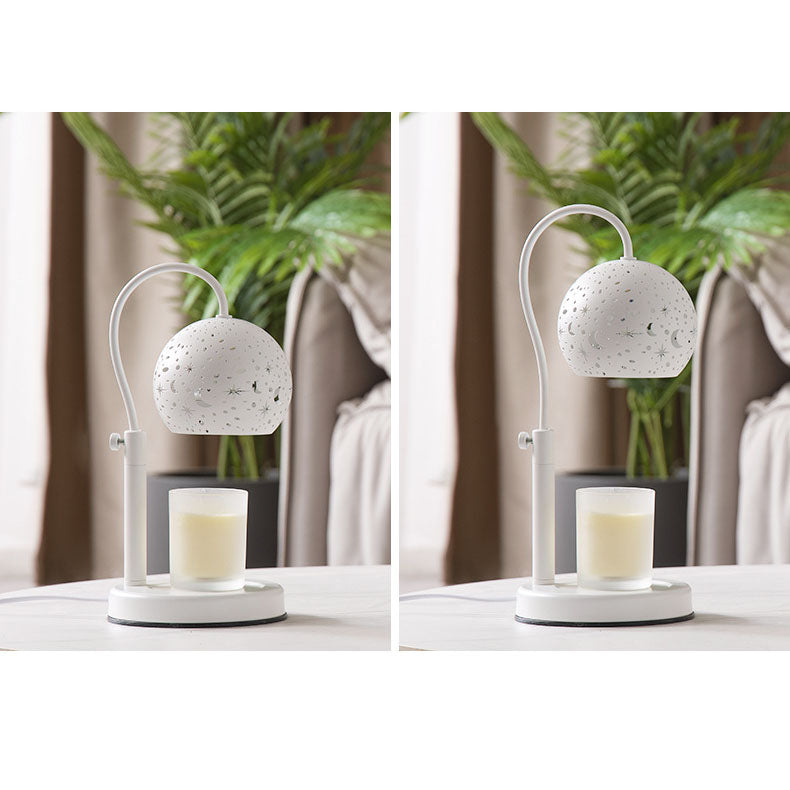 Contemporary Scandinavian Star Orb Disc Base Iron Plastic 1-Light Aromatherapy Melting Wax Table Lamp For Bedroom