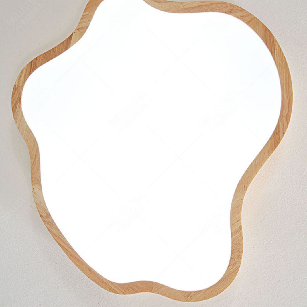 مصباح سقف LED من الأكريليك بتصميم غيوم خشبية يابانية بسيطة، مثبت على السقف