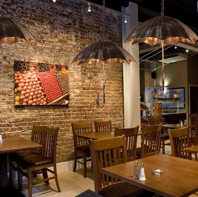 Retro Industrial 5-Light Umbrella Chandeliers