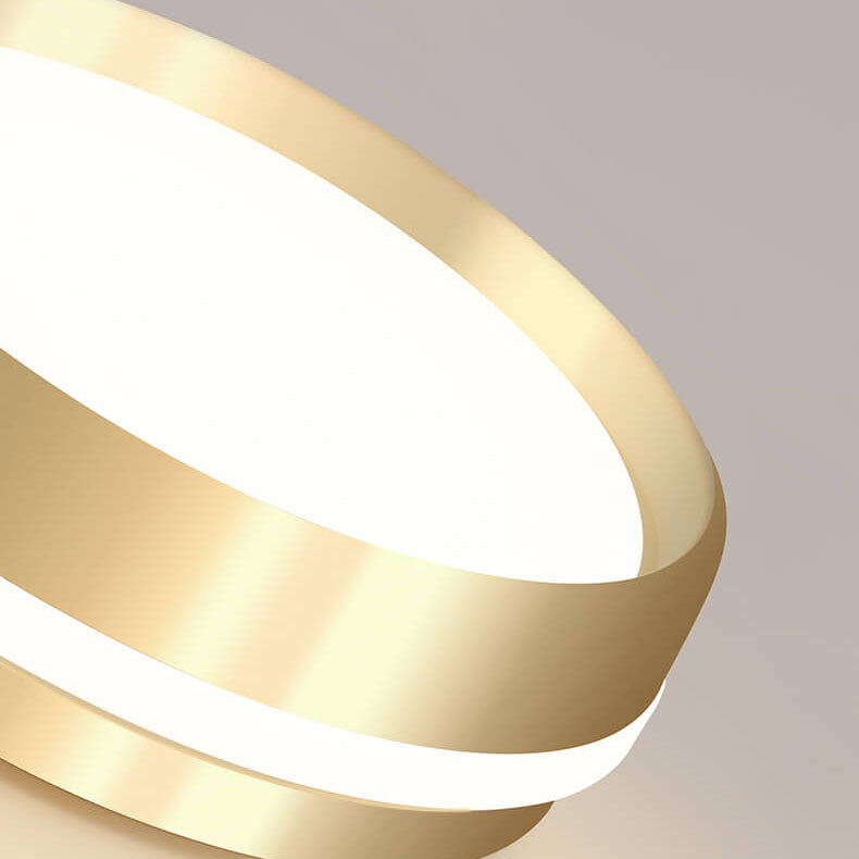 Nordic Minimalist Round Solid Gold Aluminum Acrylic LED Flush Mount Light