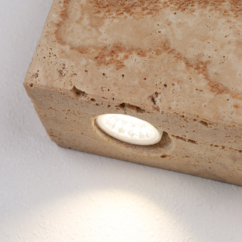 مصباح حائط حجري مربع تقليدي ياباني مزود بمصباحين لغرفة النوم