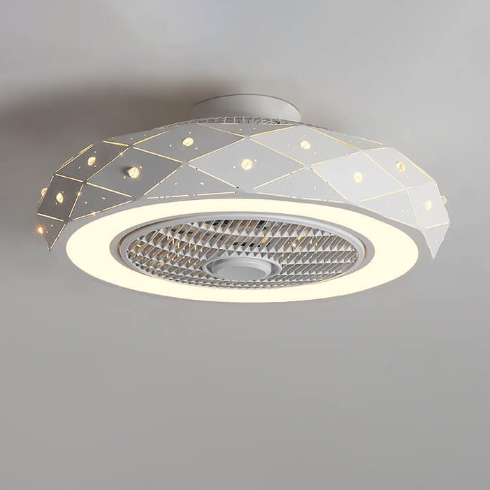 مصباح سقف LED بتصميم شبكي على شكل نجمة بتصميم بسيط على الطراز الاسكندنافي مع مروحة