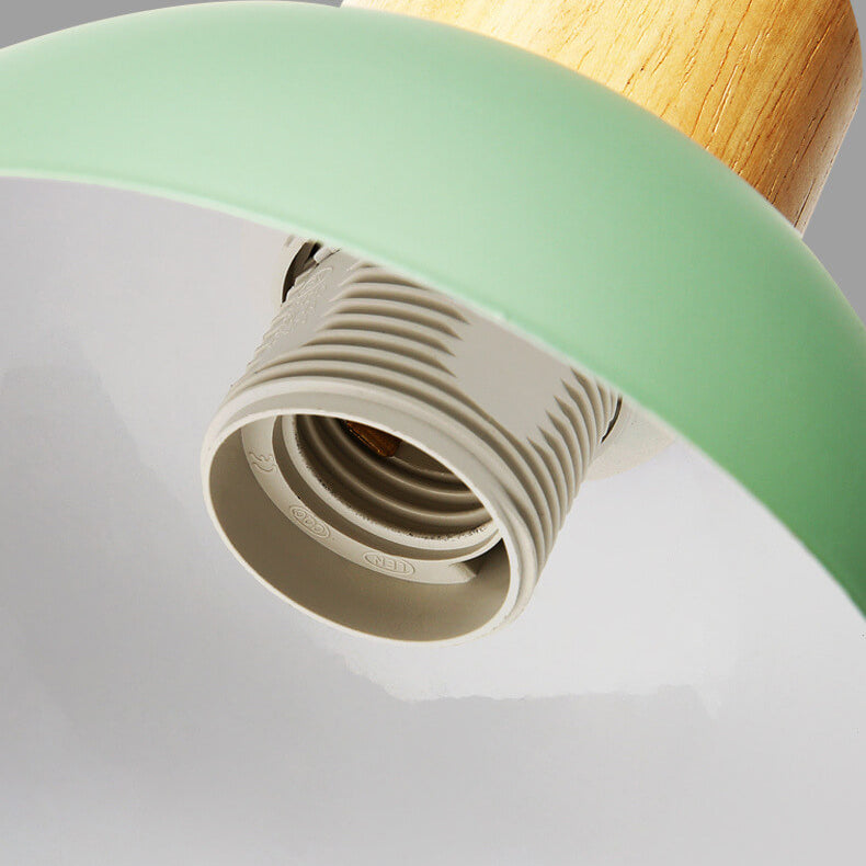 مصباح حائطي عصري كلاسيكي من خشب الماكارون بلون واحد مع مصباح واحد