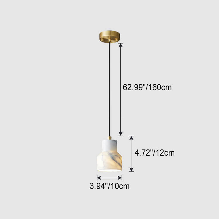 Modern Luxury Marble Cone Geometry 1-Light Pendant Light