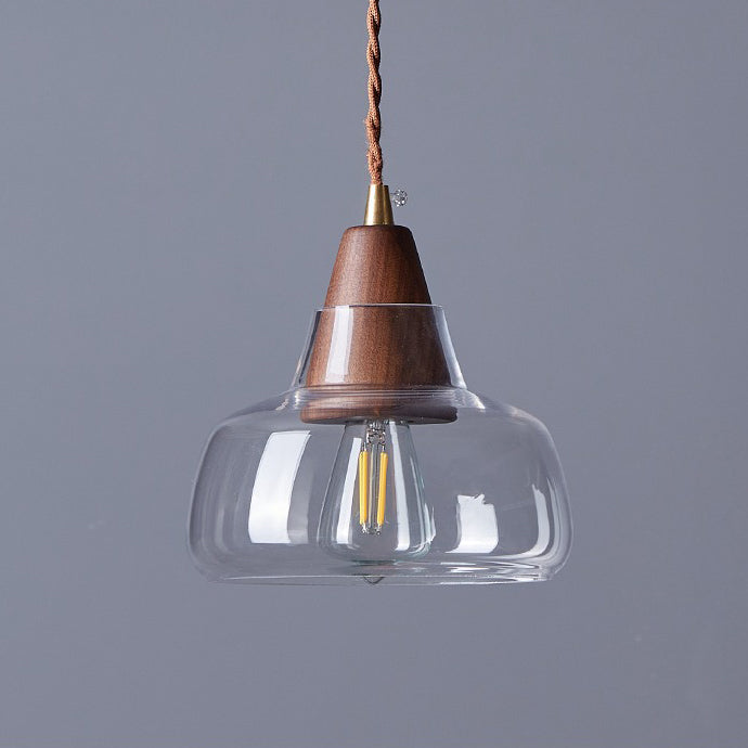 ثريا جزيرة زجاجية خشبية دائرية معاصرة بإضاءة 1/3 لغرفة الطعام