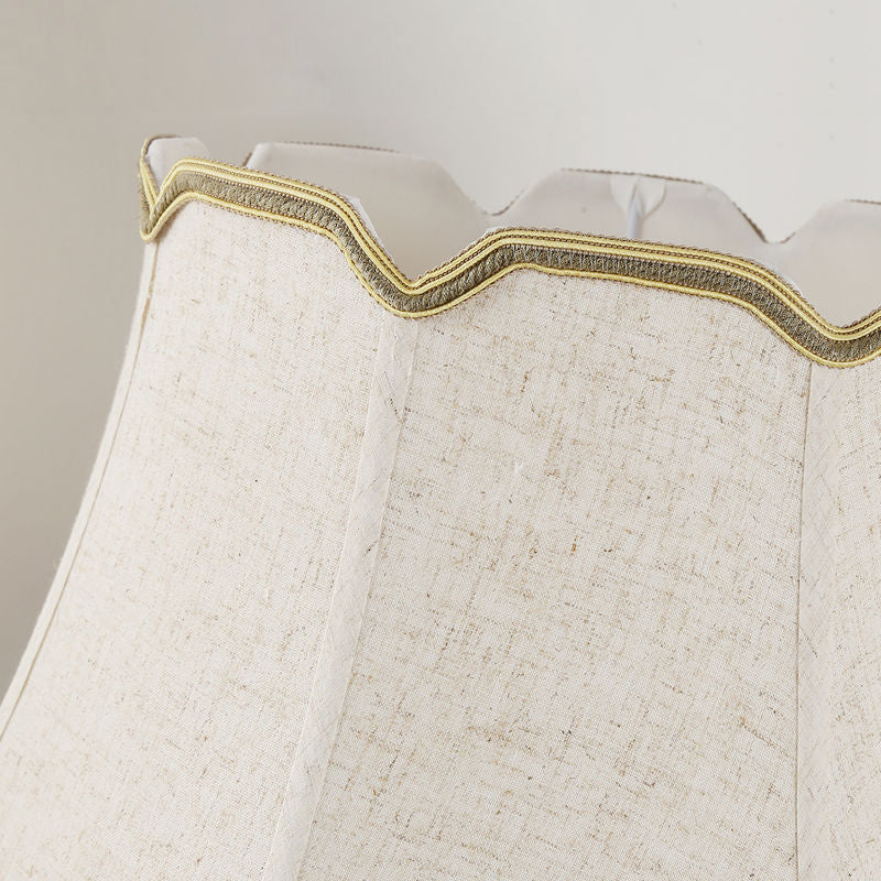 Traditional Chinese Vase Base Trapezoidal Ceramic Fabric 1-Light Table Lamp For Bedroom