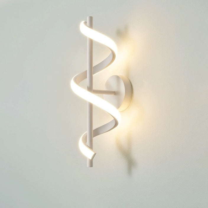 مصباح حائط LED من الألومنيوم والسيليكون بتصميم حلزوني عصري بسيط لغرفة المعيشة