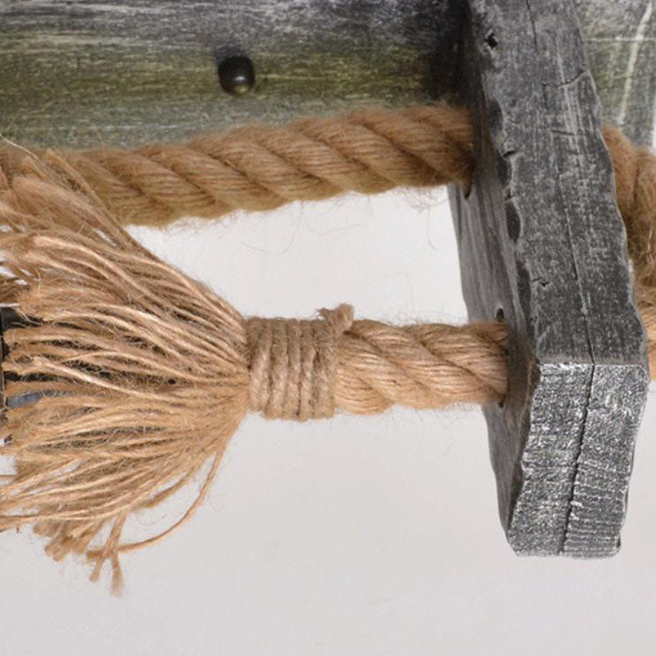 Vintage Industrial Solid Wooden Twine 1-Light Wall Sconce Lamp