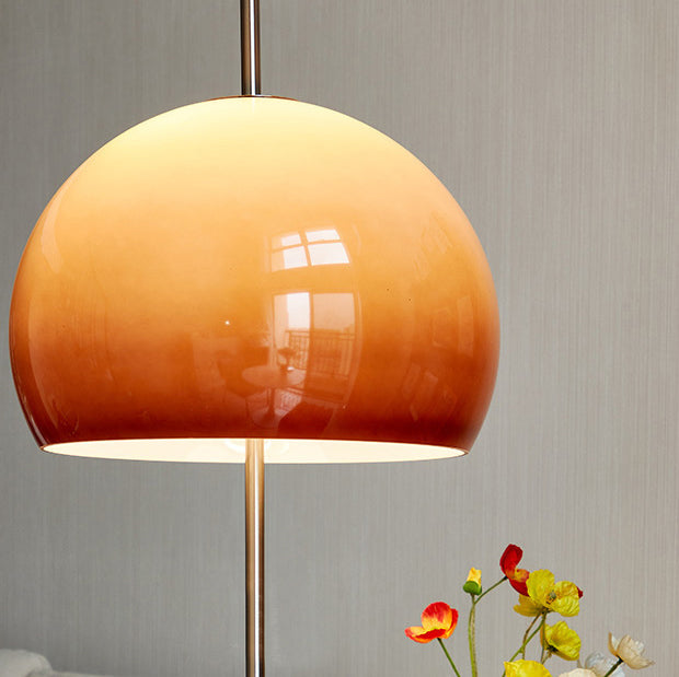Contemporary Retro Mushroom Hardware Glass 2-Light Standing Floor Lamp For Living Room