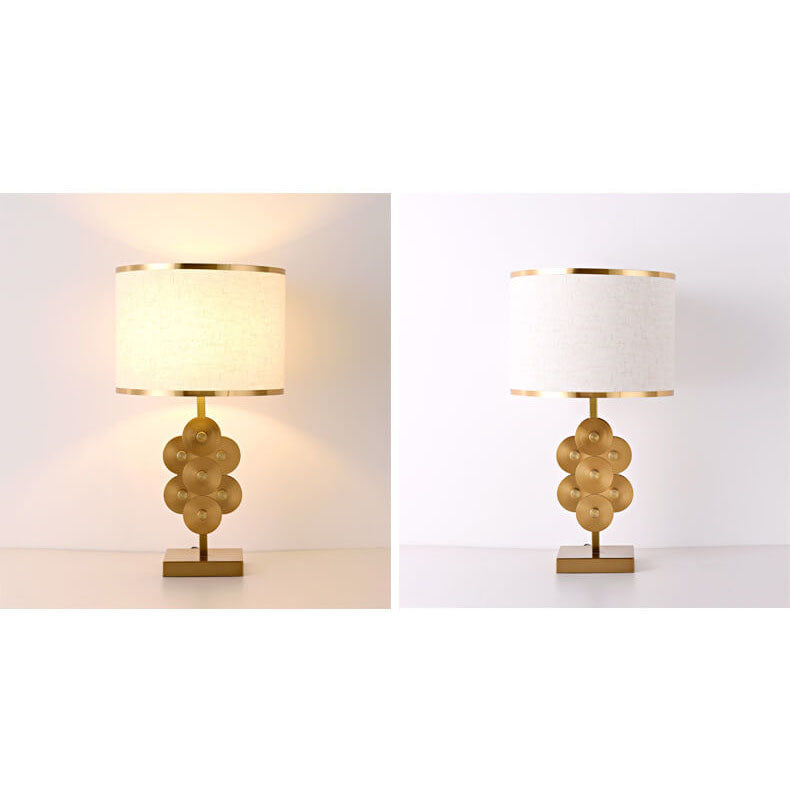 Modern Minimalist Imitation Copper Cloth 1-Light Table Lamp
