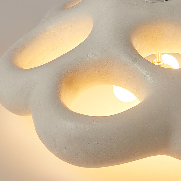 Nordic Minimalist Polystyrene Round Petal 3-Light Flush Mount Ceiling Light