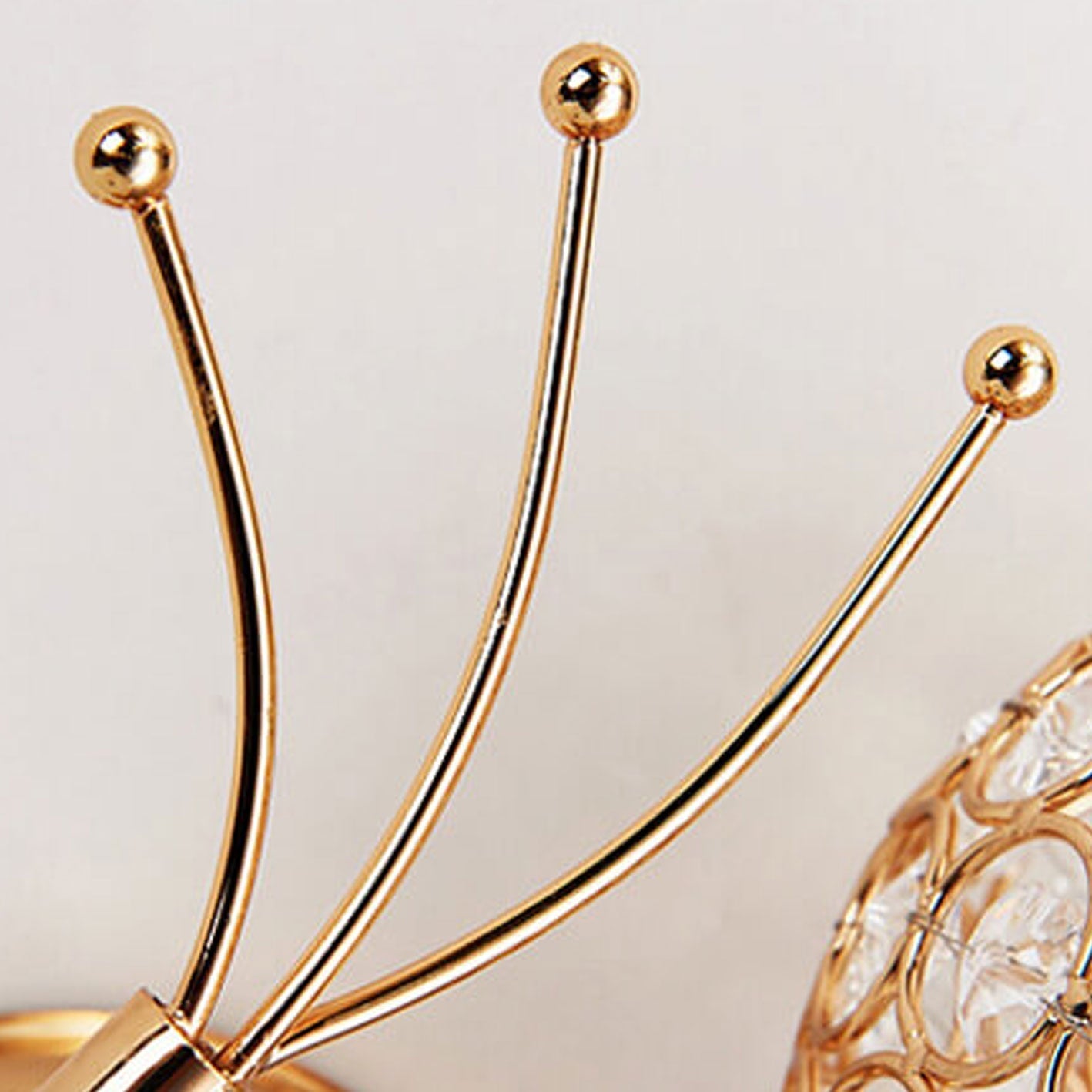 Luxury European Crystal Ball Curved Arm 1-Light Wall Sconce Lamp