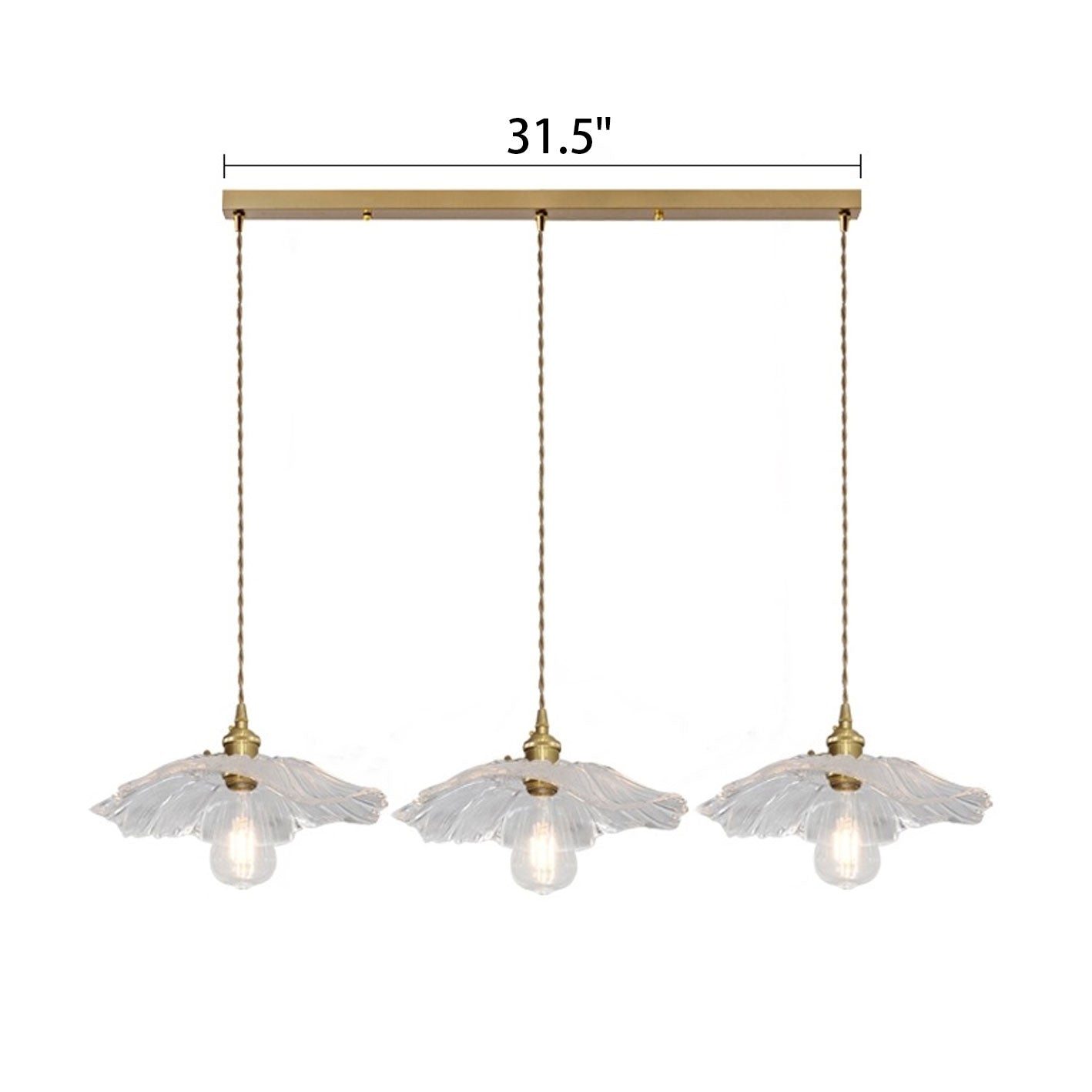 Nordic Light Luxury Brass Glass 1/3-Light Pendant Light