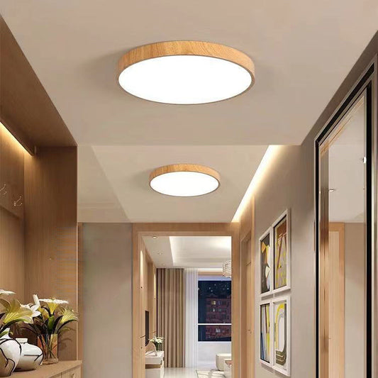 寝室用コンテンポラリースカンジナビアラウンドPVCアイアンLEDフラッシュマウントシーリングライト