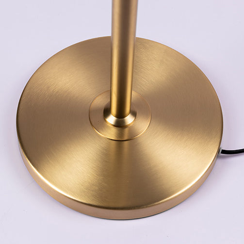 Traditional Luxury Copper Brass Crystal Crown Pendant 3-Light Standing Floor Lamp For Bedroom