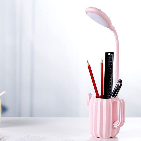 Modern Children's Plastic Cactus Pencil Eye Protection USB LED Table Lamp