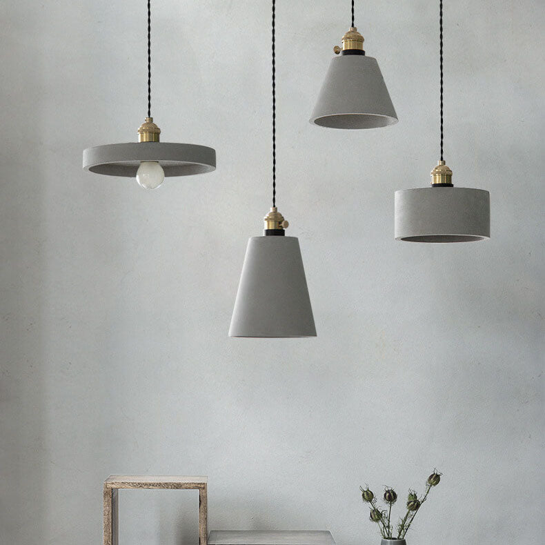 Cement 1-Light Dome Pendant Light 4 Design