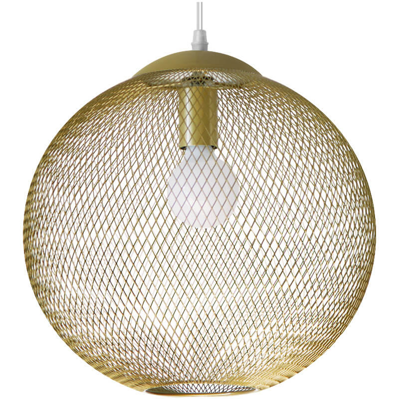Industrial Golden Iron Mesh 1-Light Globe Pendant Light