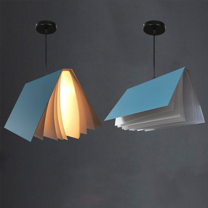 Flying Book 1-Light Metal PVC Book Shade Pendant Light