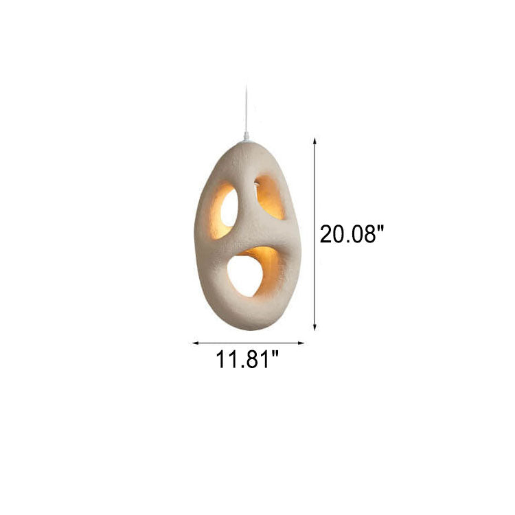 Japanese Wabi-sabi Resin Geometric Circle 1-Light Pendant Light