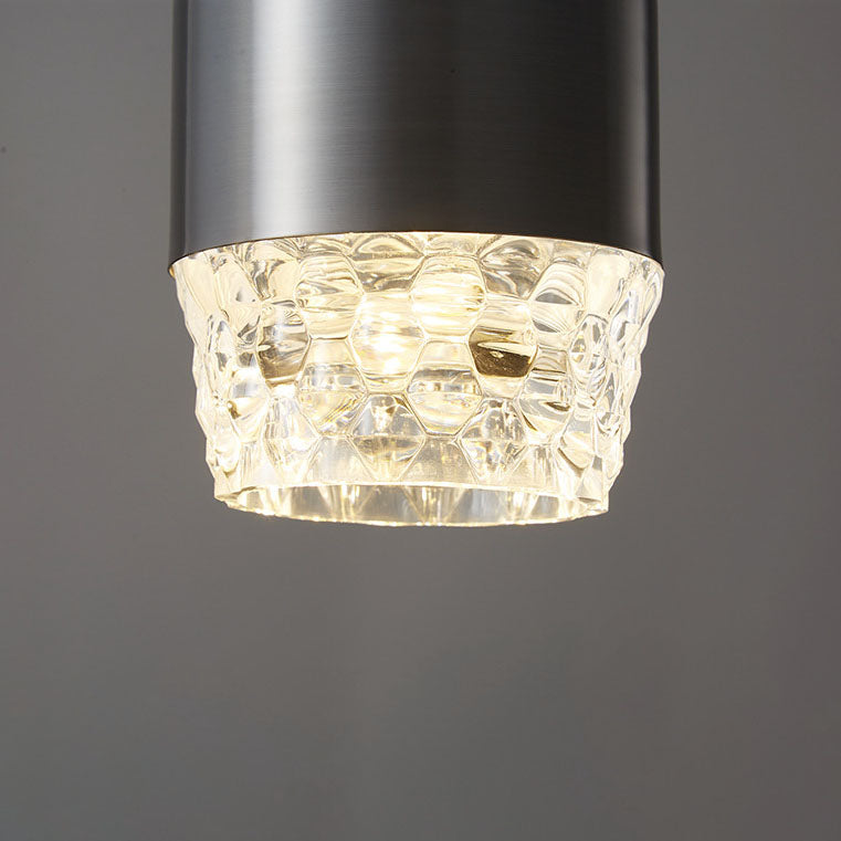 مصباح LED أسطواني فاخر من النحاس والأكريليك بتصميم عصري