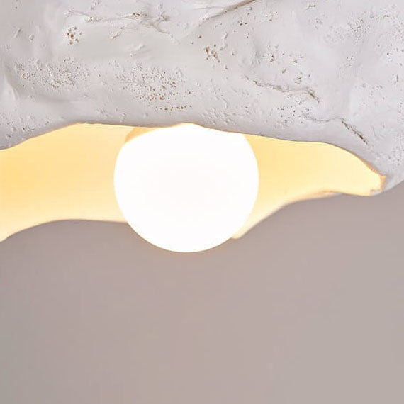 Japanese Creative Resin Rock Texture 1-Light Flush Mount Ceiling Light