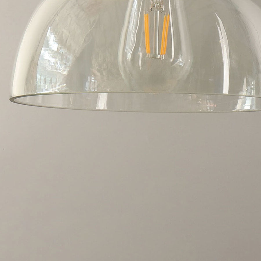 Vintage Minimalist Semi-Circular Cone Cup Iron Glass 1-Light Pendant Light