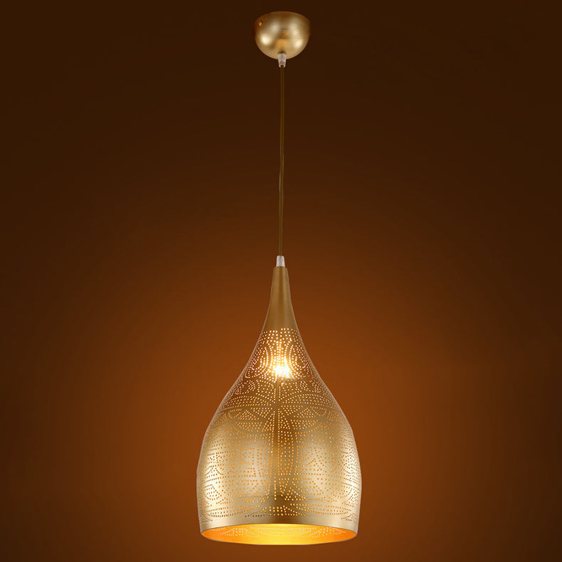 Traditional European Round Iron 1-Light Pendant Light For Living Room