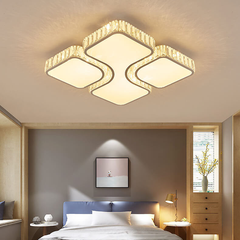 مصباح LED معدني مستطيل الشكل فاخر باللون الذهبي بتصميم عصري