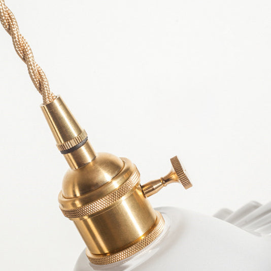 Textured Glass 1-Light Dome Lace Pendant Light