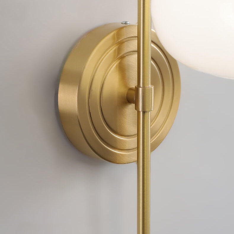 Modern Luxury Brass Glass Dome 1-Light Wall Sconce Lamp