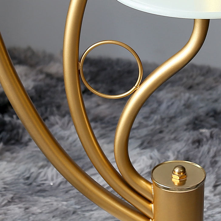 Modern Minimalist Marble Table Iron Linen Glass 1-Light Standing Floor Lamp