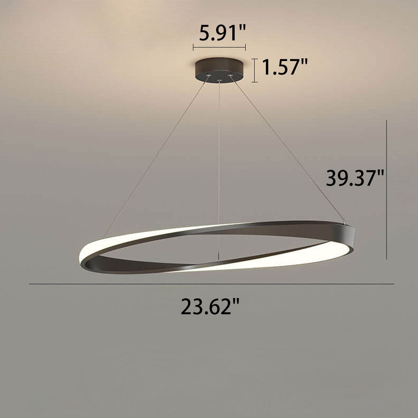 Nordic Light Luxury Round Aluminum LED Pendant Light