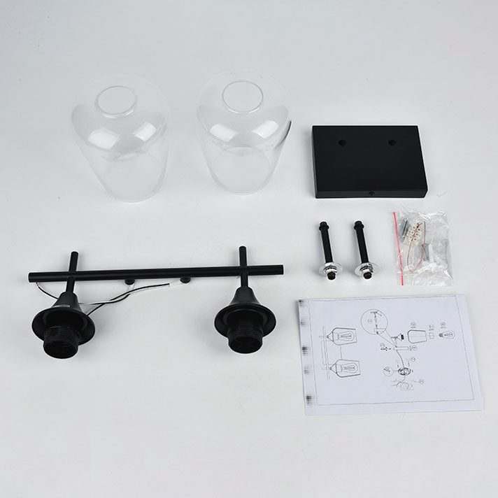 Industrial Simple Wine Glass Iron 2/3 Light Wall Sconce Lamp