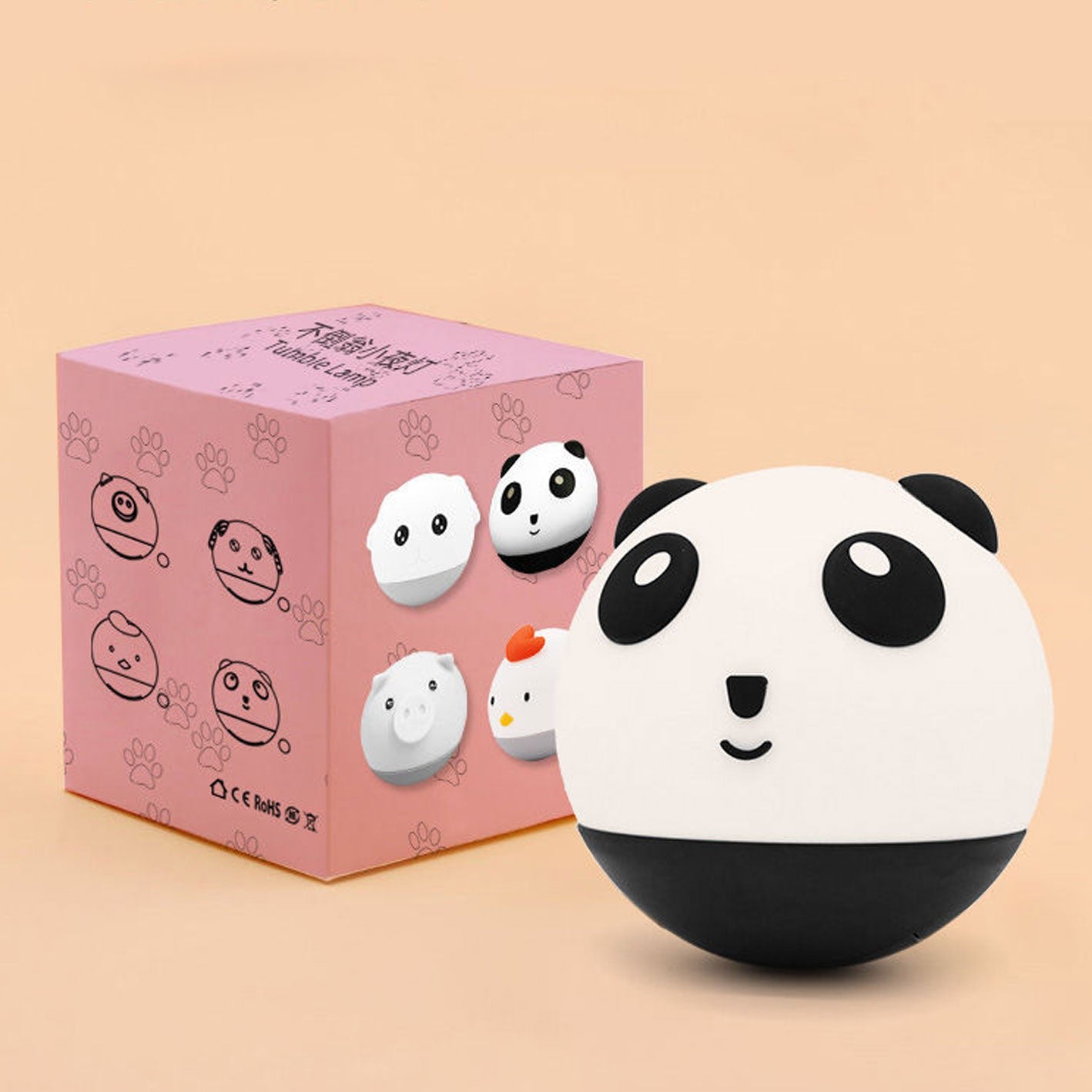 Cute Panda Tumbler Silicone LED Night Light